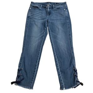 J. Jill Denim Authentic Fit Cropped Ankle Tie Jeans.  Size 2P